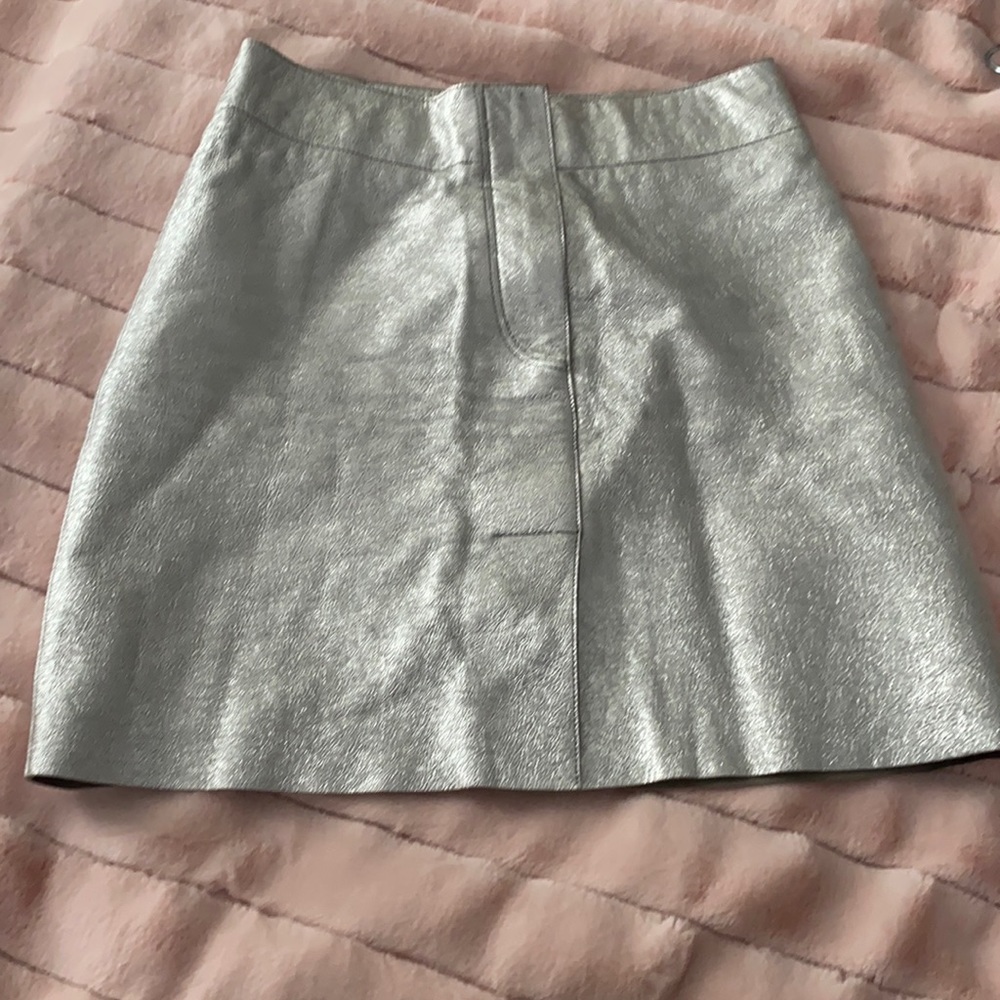 Sandro silver metallic mini skirt - adorable!